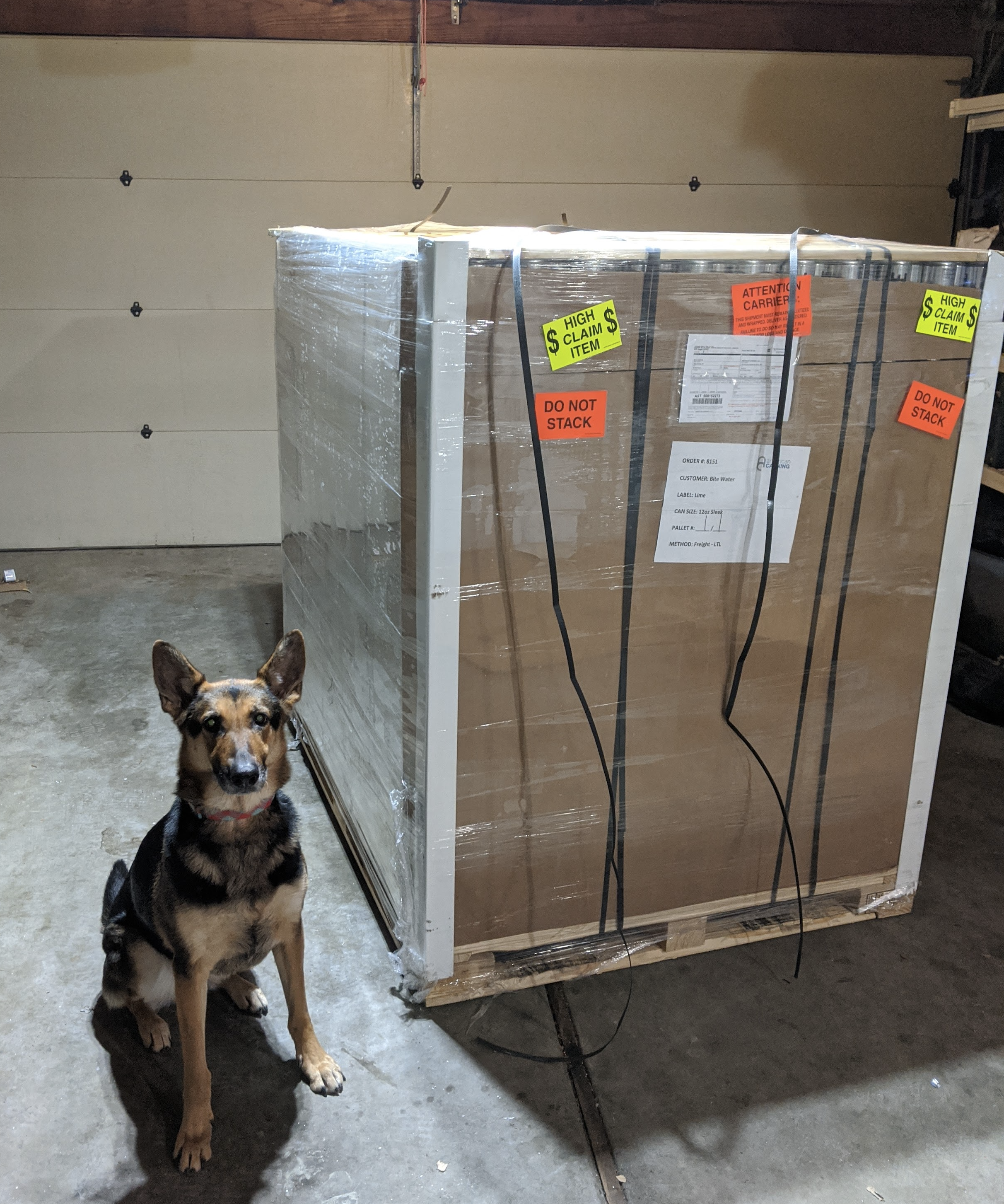 Pallet of 3000 custom-labeled cans